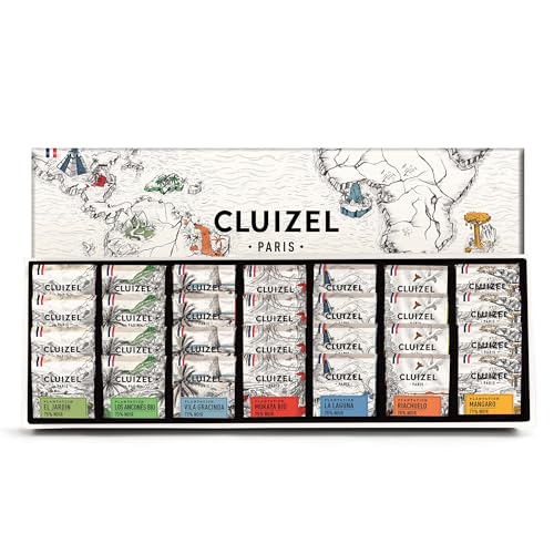 Michel Cluizel Les 1ers Crus de Plantation - Sample Box of Single Origin Chocolate - 28 Dark Chocolate Squares