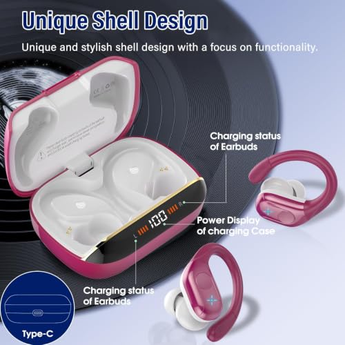 Image of Ltinist Bluetooth 5.4 Headphones, 75H Sports Wireless Earbuds Bass Stereo