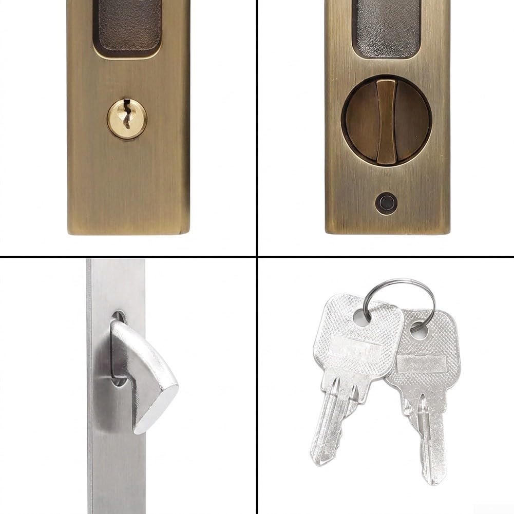 Cerradura Privacidad Puerta para bolsillo Plano Metal Cerradura(Antique Green)