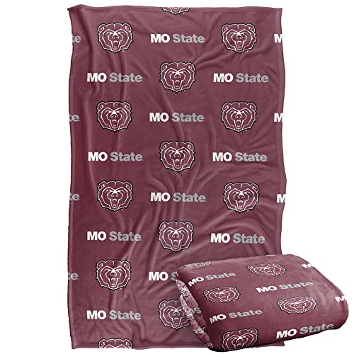 Missouri State Bears Blanket, 36"x58", Logo Pattern, Super Soft Throw