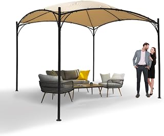 Garten Pergola Pavillon Terrassendach - Rinia 3x3m, beige - stabiles Sonnenschutz für Terrasse und Freistehender, Carport-Pavillon, Grillpavillon, Markise als Vordach