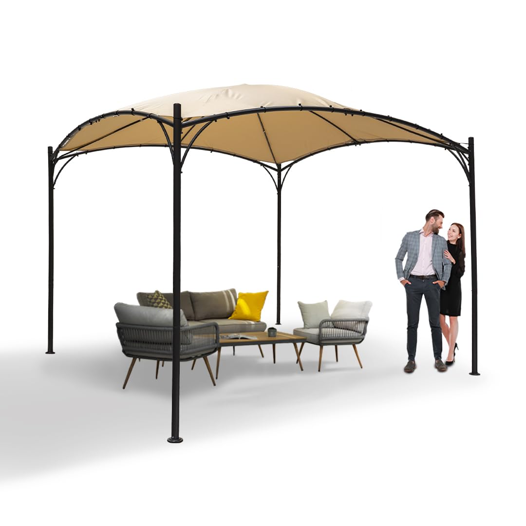 GRINDI Garden pergola pavilion Rinia 3x3m, beige – Produktbeschreibung