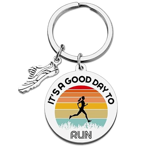 Gifts for Runners Women Men,Track and Field Running Keychain,Cross Country