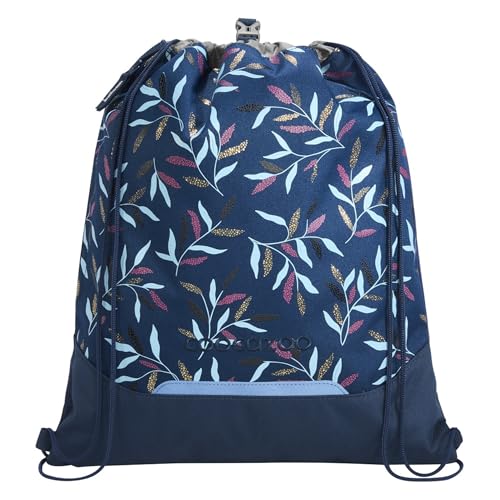 coocazoo Turnbeutel „Boho Glam”, blau, mit Reißverschlussfach und Kordelzug, reflektierende Elemente, Schnalle zur Befestigung am Schulrucksack, 10 Liter, ab der 3. Klasse