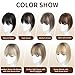 BUTYWAY Hair Toppers for Women, 3.5x4 inch Hand-woven Swiss Base Hair Topper with Bangs 10 Inch (Ombre Light Brown with Blond Highlight)