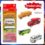CLKDPNO 4PCS Toy Bus with Gift Box, Alloy Diecast Pull Back Bus Toy Vehicles, Mini Buses Toy, Metal Cars Model, Toy Car Model Pull Back City Buses Kids Gifts for Boys, Girls - Image 2