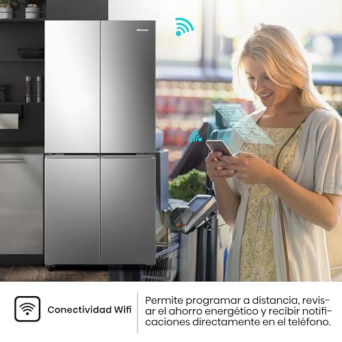 Miniatura 9 de Hisense Rq5p470seie - Frigorífico Americano Cuatro Puertas, Eficiente Clase E, Capacidad 483 L, Conectividad Wifi, My Fresh Choice, Dual Tech Cooling, Multi-Air Flow, Inox