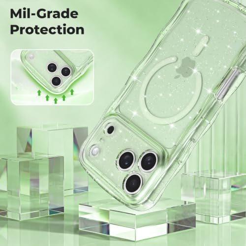FABSPARK Glitter Case for iPhone 17 Pro,Fit for MagSafe,Light Green by FABSPARK - Used condition - Image 6
