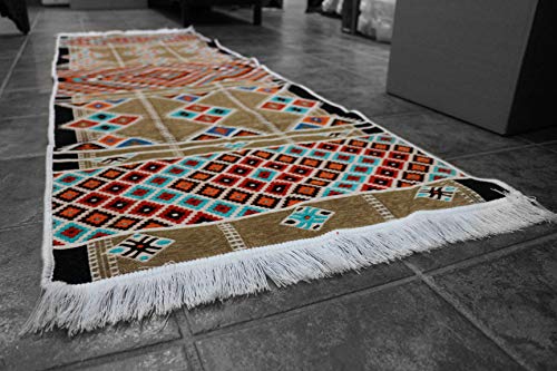 Camino de alfombra Kelim El Orient 65x200 cm con flecos para pasillo 8