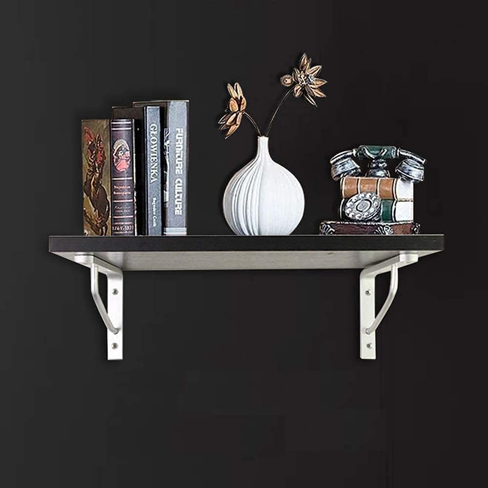 Soporte de estante de aleación de aluminio, soporte de soporte de encimera triangular de metal, 2 piezas, ahorro de espacio, soportes de estantes flotantes de almacenamiento de pared DIY para baño,