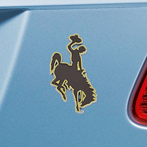 FANMATS 22645 Wyoming Cowboys 3D Color Metal Emblem, Diecut Team Logo Auto Emblem