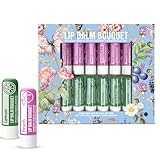 Beauty4Britain Set de 12 Bálsamos Labiales de Lujo Bouquet 12 Fragancias Diferentes Unisex Protege & Repara Hidrata Enriquecido con Cera de Abejas, Aceite de Coco, Manteca de Karité