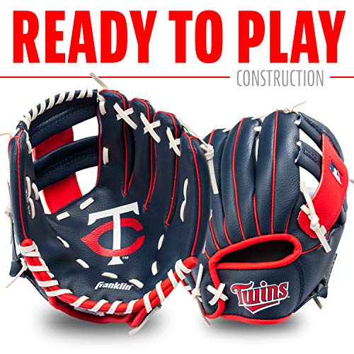 Franklin Sports MLB Youth Teeball Glove and Ball Set - Kids Minnesota Twins Baseball and Teeball Glove and Ball - Perfect First Kids Glove - 9.5" by Franklin Sports - Used condition - Image 3