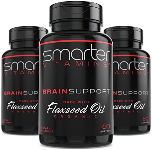 (3 Pack) Brain Support Nootropic Supplement, Brain Booster & Memory Support, Made with Alpha-GPC, L-Tyrosine & Acetyl L-Carnitine ALCAR, Organic Flaxseed Oil, Brain Booster 180 Softgel Energy Pills