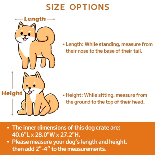 Huddycove 42inch Heavy Duty Dog Crate Compatible with Optional Divider, Large Kennel for High Anxiety Dogs, Indestructible Pet Cage Indoor, Double Dog Crate for 2 Small Dogs - Thumbnail 7
