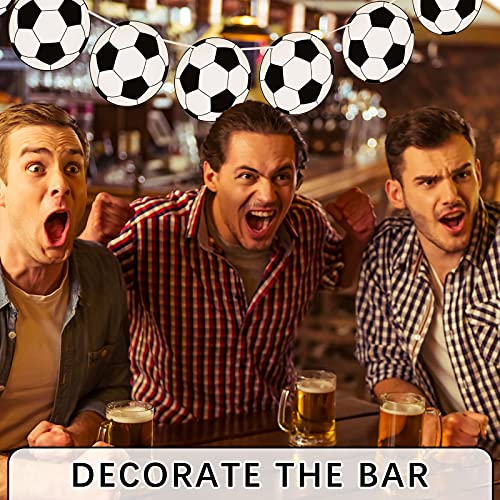 4 Pieces Soccer Party Decorations Soccer Banner Soccer Ball Garland Soccer Bunting Banners With 32 Pcs Football Pattern Decoration Cards Soccer Party Supplies For Kids Boys Soccer Fans Birthday Party #TOP5