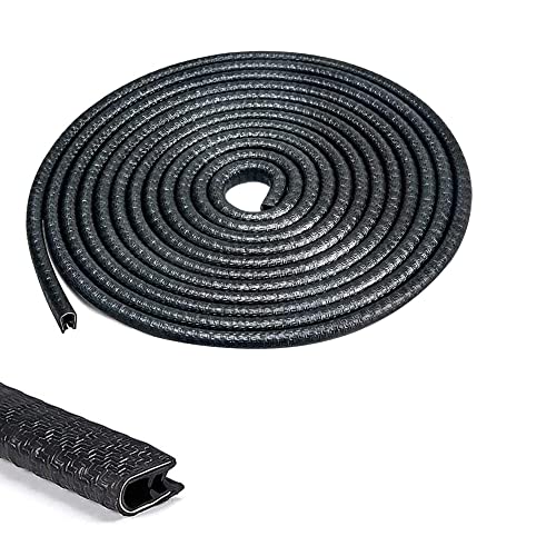 Protector de Puerta Coche 32Ft (10m), Tiras Protectoras para Borde de Puerta de Coche Forma de U del Borde de Sellado de Caucho de Ajuste del Protector del Coche de Sellado de Cinta (Negro) Cover