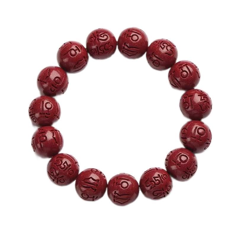 Cinabre naturel collier de perles bouddhiste 8mm pour la paix