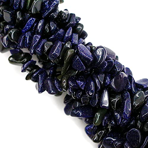 260pcs Natural Crystal Beads Chips 5mm to 8mm Irregular Gemstone Beads with Holes DIY for Bracelet Necklace Earrings Jewellery Making Craft 32 inch Blue Sandstone