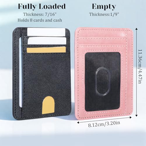2pcs Slim Minimalist Wallet,Slim Wallet for Men,Front Pocket Wallets,RFID Blocking Leather Wallets,Credit Card Holder for Men and Women,Protable Gifts For Him Her2