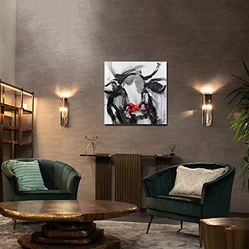 Toile art graffiti vache aquarelle abstrait moderne tableau décoration murale