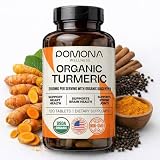 Pomona Wellness Organic Turmeric Supplement 2100 mg, USDA Organic, Non-GMO, Vegan, Turmeric Curcumin with Black Pepper for Absorption, for Joint Support and Immunity, 120 Tablets
