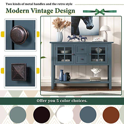 image for SLEERWAY 45'' Modern Console Sofa Table with 2 Storage Drawers, 2 Cabi
