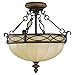 Feiss SF220WAL Drawing Room Glass Semi Flush Ceiling Lighting, Brown, 3-Light (16"Dia x 15"H) 300watts