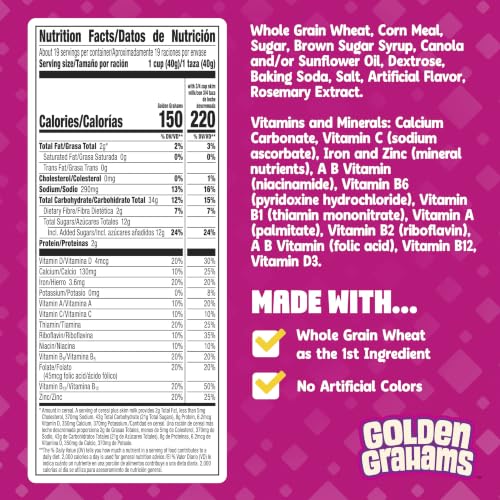 Image of Golden Grahams Breakfast Cereal, Graham Cracker Taste, Made with Whole Grain, Giant Size, 27.6 oz