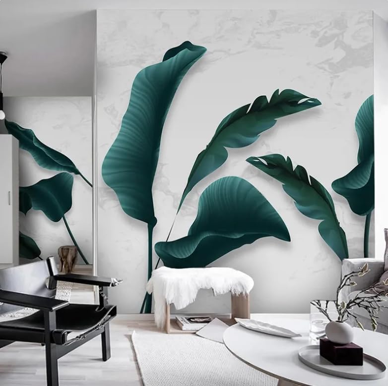 Papier peint photo moderne 3D feuilles plantes murales salon 250x175