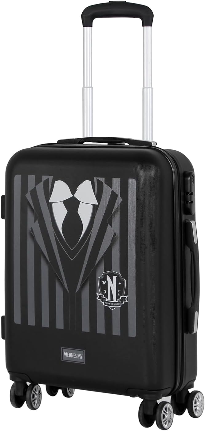 Wednesday ABS 4-Wheel Cabin Suitcase Uniform, Black, One Size