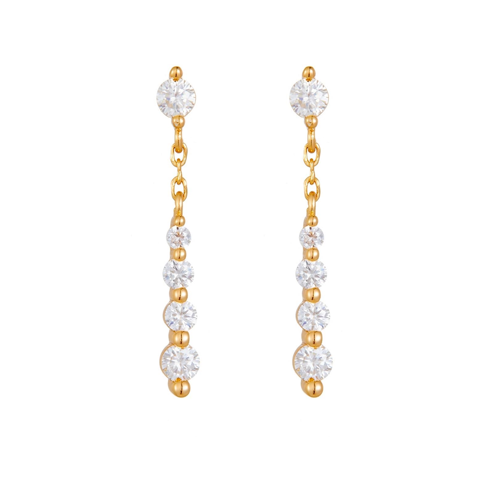 Pendientes colgantes con borla de moissanita de oro amarillo de 9K/14K/18K para mujer