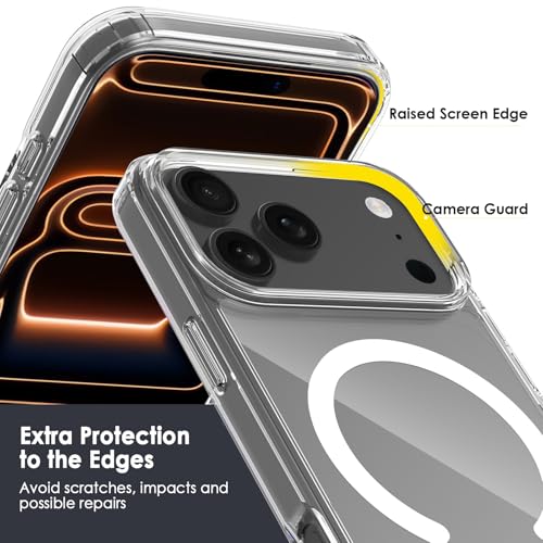 Image of FanTEK Phone Case Compatible with iPhone 17 Pro Max 6.9 Inch, Magnetic Case Clear Protective Bumper Hard Back Cover