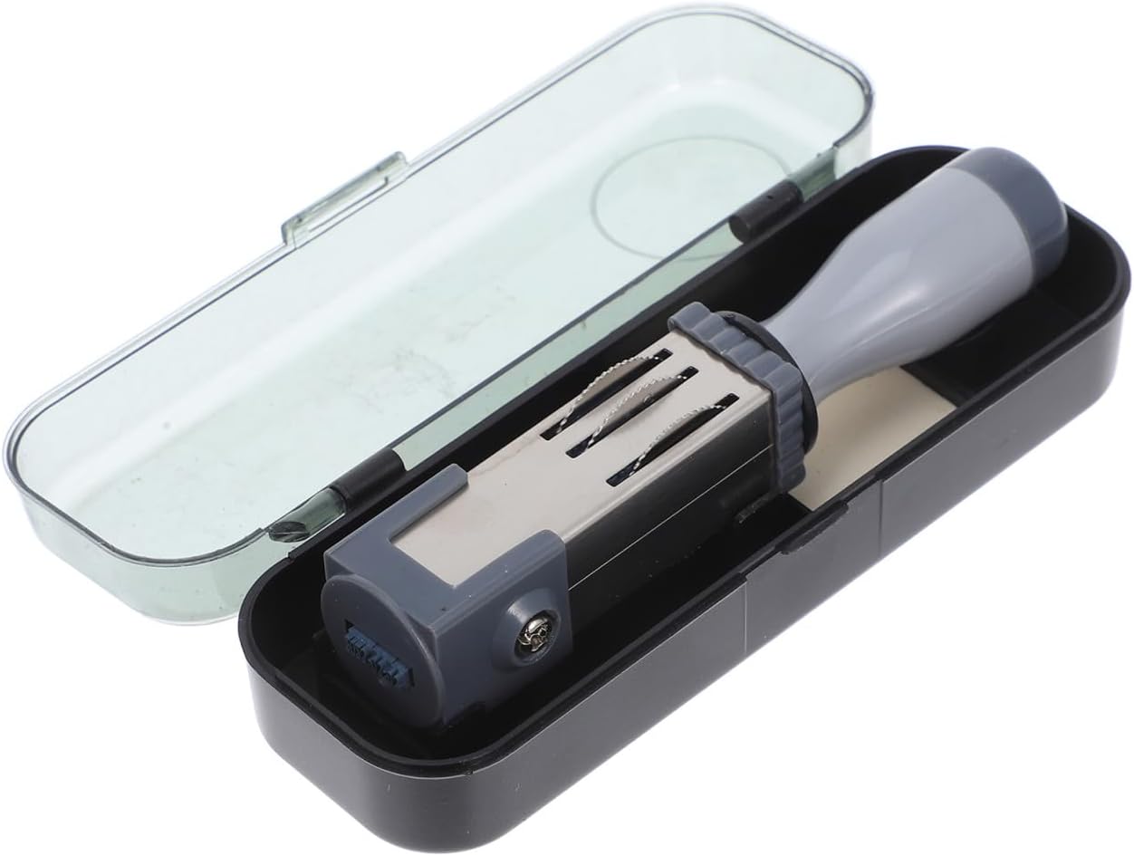 jojofuny Self-Inking Date Stamp Kit Portable Rolling Date Stamper for Office Use Handle Compact Design for DIY Crafting and Planning