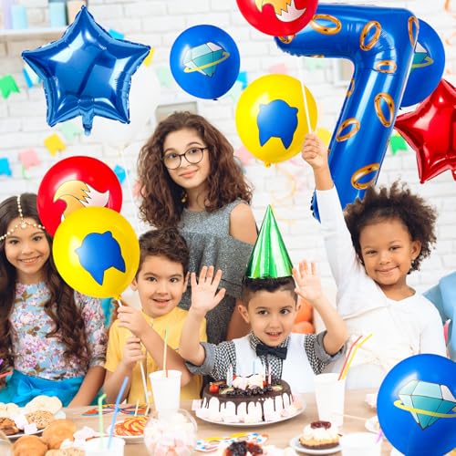 Image of number 40 inch blue and gold ring balloon set birthday number decoration aluminum film balloon suitable for boys and girls blue theme party cartoon party decoration supplies (7)