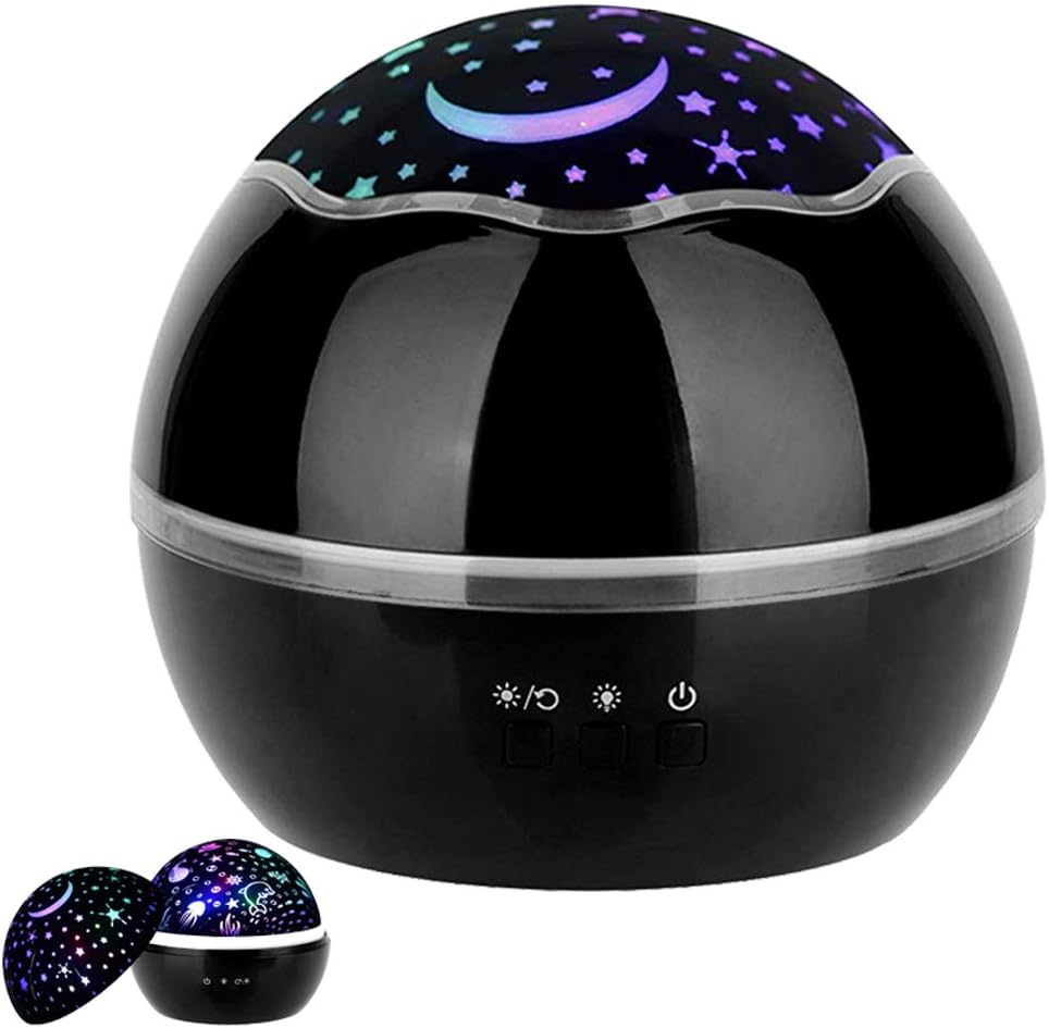 Night Light Projector,EMIUP Projector Lamp Night Llight Projector Star Projector 360 Degree Rotation Ocean Projector Use for Kids Night Light,Decorative Light,Mood Light,Christmas Gifts(Black)