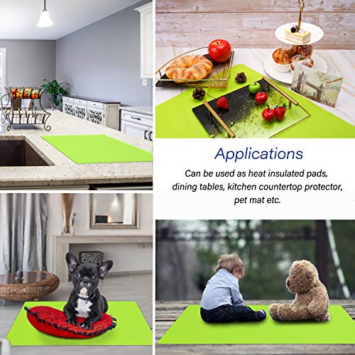 Oversize Silicone Craft Mat, Gartful 27.6 x 19.7 inches Silicone Sheet Epoxy Resin Jewelry Casting Molds Multi-Purpose Table Mat, Placemat, Countertop Protector, Green