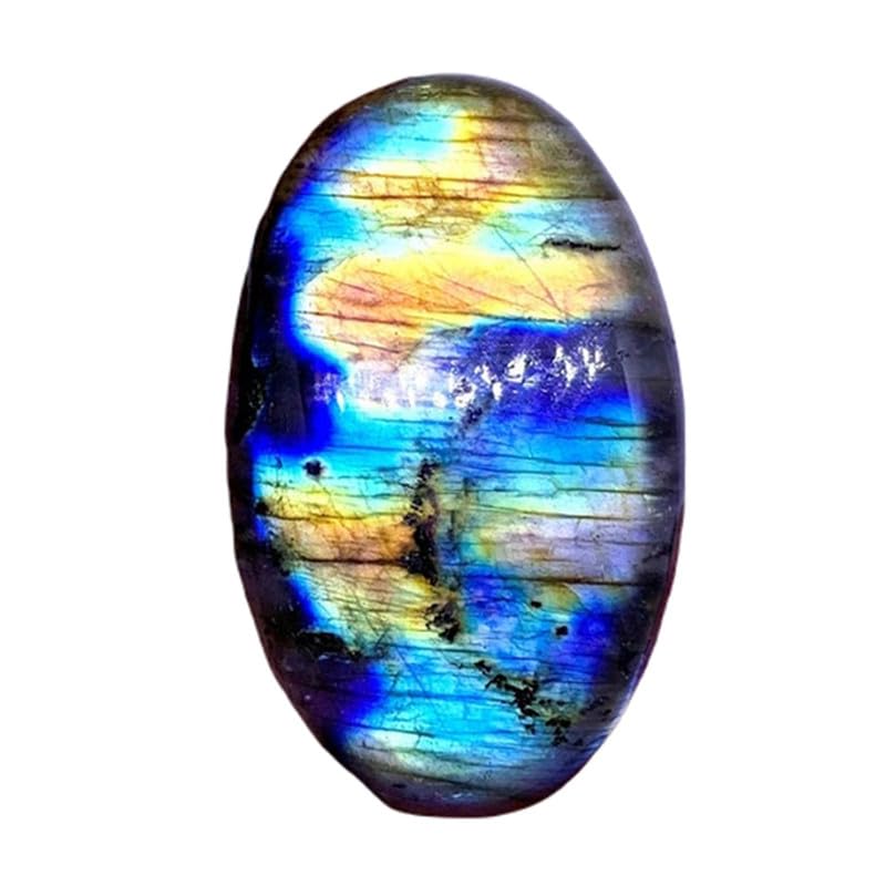 Pierre gemme labradorite naturelle ovale cabochon 41x25x6mm pour collier et bricolage DIY