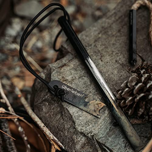 Überleben Kräftig Fire Starter - Round Ferro Rod - 1/2" Thick Fire Steel - 20,000+ Strikes, 5,500F/3000C Sparks - Survival Igniter With Shock-Cord Lanyard & Multi-Tool Striker - 5"/ 12.7Cm Length #TOP4
