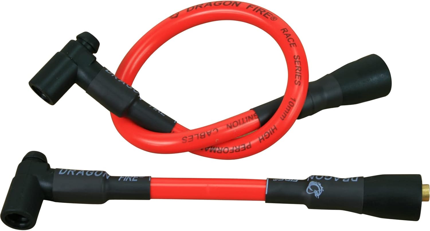 AIP Electronics Dragon FIRE Performance Performance Spark Plug Wire Set for 1985-1999 Electra Glide Road King 10mm OEM Fit PWJ237