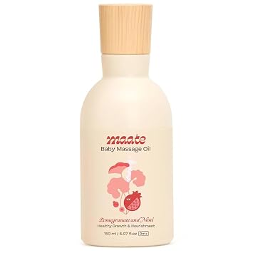MAATE Baby Massage Oil | Enhances Bone Mineralization and Muscle Strength | Brahmi, Noni & Pomegranate Seed Oil | No Mineral Oil | 100% Natural & Vegan - 150 ml