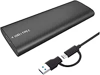 Case Externo SSD M.2 NVMe Sata USB 3.2 Tipo-C Velocidade 10Gbps | Compatível Windows, Mac e Linux | Adaptador Gabinete Externo Tamanho 2230/2242/2260/2280 Portátil Preto Premium