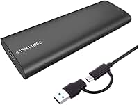 Case Externo SSD M.2 NVMe Sata USB 3.2 Tipo-C Velocidade 10Gbps | Compatível Windows, Mac e Linux | Adaptador Gabinete Externo Tamanho 2230/2242/2260/2280 Portátil Preto Premium