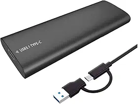 Case Externo SSD M.2 NVMe Sata USB 3.2 Tipo-C Velocidade 10Gbps | Compatível Windows, Mac e Linux | Adaptador Gabinete Externo Tamanho 2230/2242/2260/2280 Portátil Preto Premium