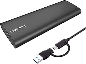 Case Externo SSD M.2 NVMe Sata USB 3.2 Tipo-C Velocidade 10Gbps | Compatível Windows, Mac e Linux | Adaptador Gabinete Externo Tamanho 2230/2242/2260/2280 Portátil Preto Premium