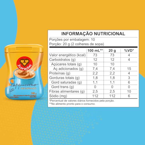 3 Corações Cappuccino Descafeinado, 200g