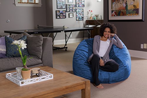 Sofa Sack - Plush, Ultra Soft Bean Bag Chair - Memory Foam Bean Bag Chair With Microsuede Cover - Stuffed Foam Filled Furniture And Accessories For Dorm Room - Royal Blue 4' #TOP1