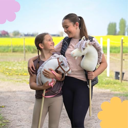 Panduro Hobby Horse Halfter Set, Wolldecke + Nylon Halfter für Pferde mit Metallschnallen + Leine für Hobby Horse Zubehör- Rosa