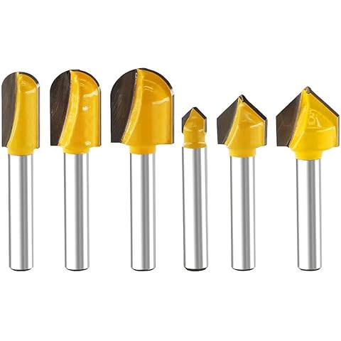 Yueqing Zhongji 90 Degree V Groove and Round Nose Router Bit Set 1/4 Inch Shank Signmaking Router Bits 3D CNC Lettering & Engraving Router Bits Cover
