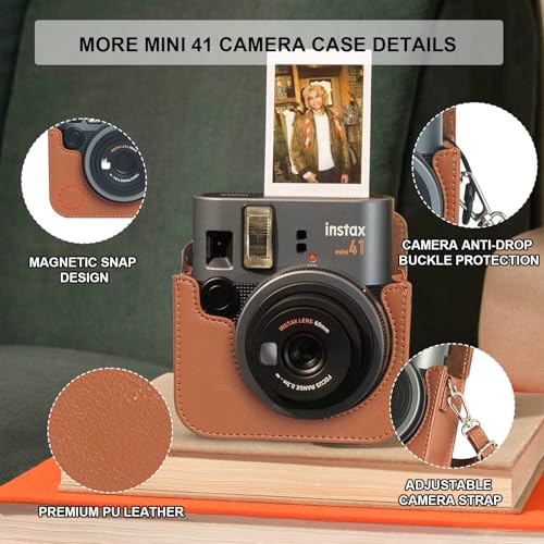 Mini 41 Estuche para Cámara Instax Mini 41, Marrón miniatura 3
